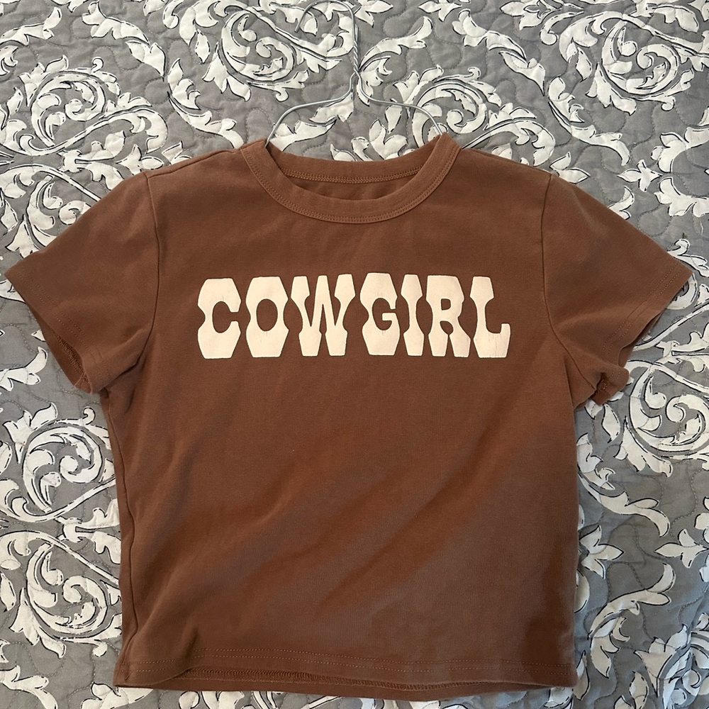 Brown Cowgirl Crop Top